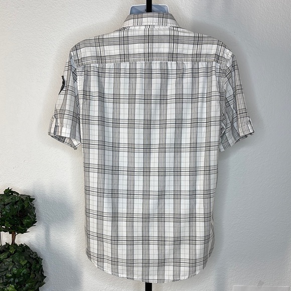 American Rag White and Gray Casual Button Down Shirt - Picture 7 of 8